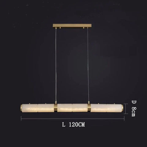 Alabaster Cylindrical Chandelier by Franing - Chandelier .SHOP ALL .Alabaster，Island counter/dining room