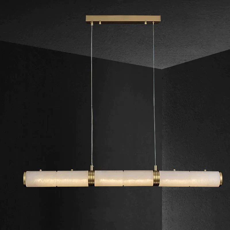 Alabaster Cylindrical Chandelier by Franing - Chandelier .SHOP ALL .Alabaster，Island counter/dining room