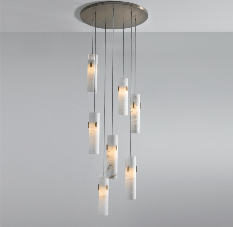 Alabaster Deco 12 - Light Cluster Chandelier by Franing - SHOP ALL,CEILING,Alabaster