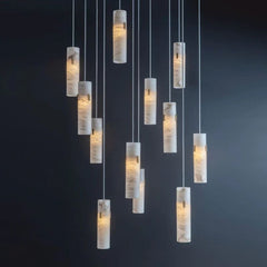 Alabaster Deco 12 - Light Cluster Chandelier by Franing - SHOP ALL,CEILING,Alabaster