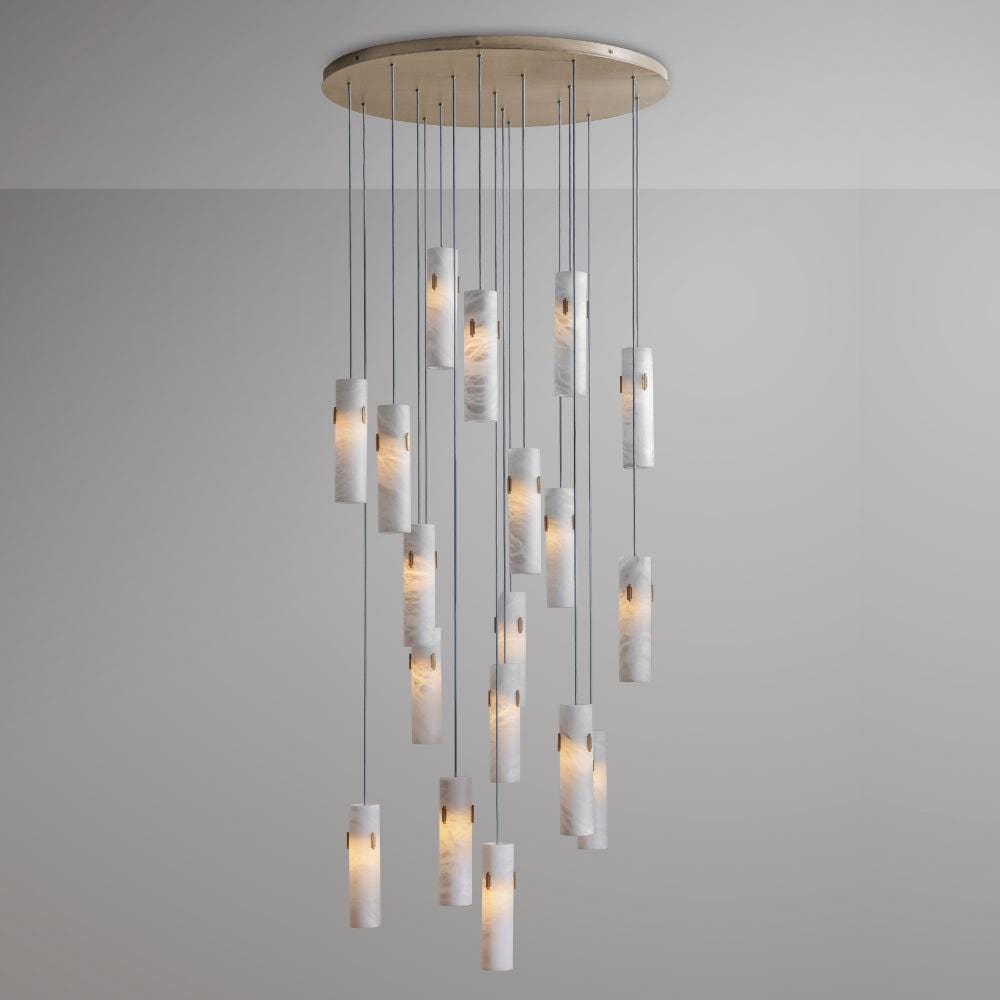 Alabaster Deco 12 - Light Cluster Chandelier by Franing - SHOP ALL,CEILING,Alabaster