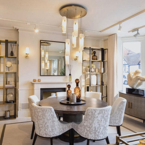 Alabaster Deco 12 - Light Cluster Chandelier by Franing - SHOP ALL,CEILING,Alabaster