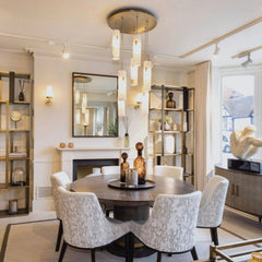 Alabaster Deco 12 - Light Cluster Chandelier by Franing - SHOP ALL,CEILING,Alabaster