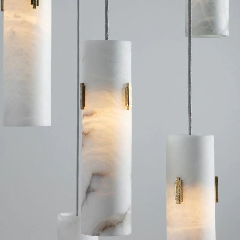Alabaster Deco 12 - Light Cluster Chandelier by Franing - SHOP ALL,CEILING,Alabaster