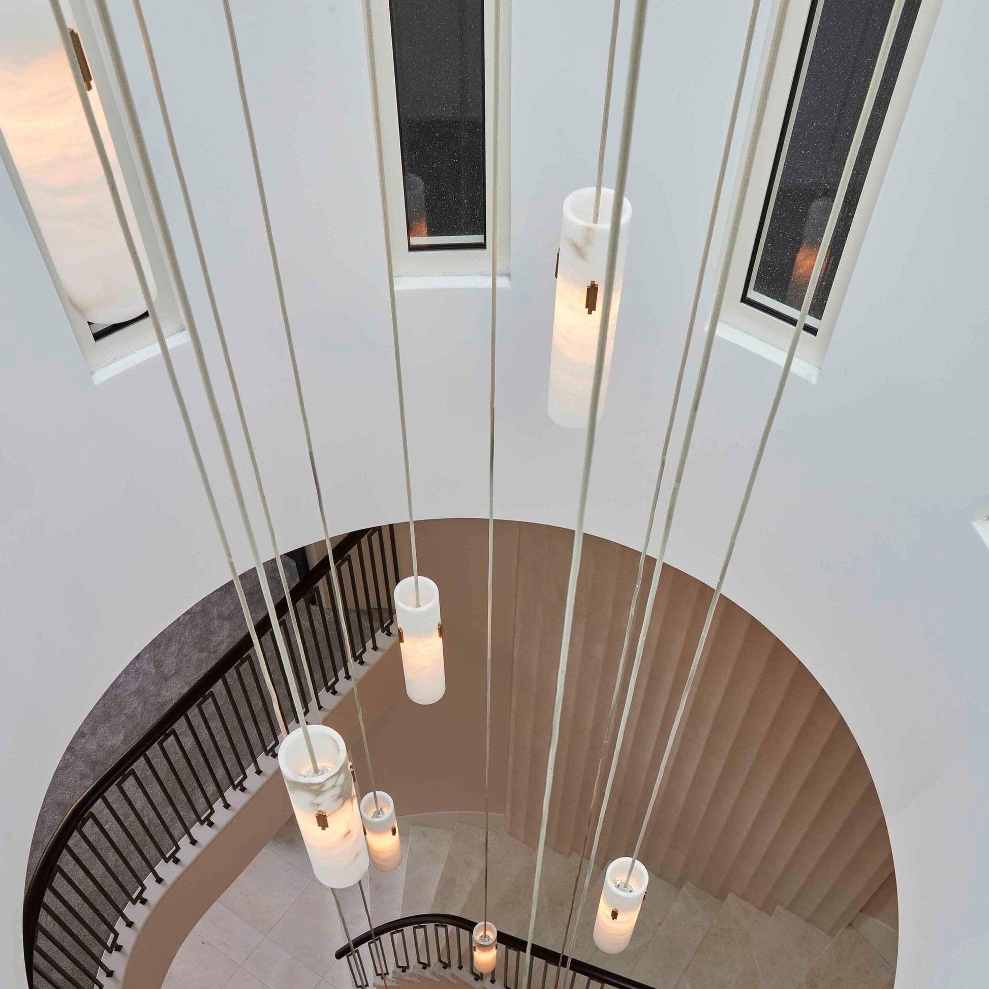 Alabaster Deco 12 - Light Cluster Chandelier by Franing - SHOP ALL,CEILING,Alabaster