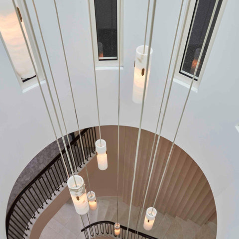 Alabaster Deco 12 - Light Cluster Chandelier by Franing - SHOP ALL,CEILING,Alabaster