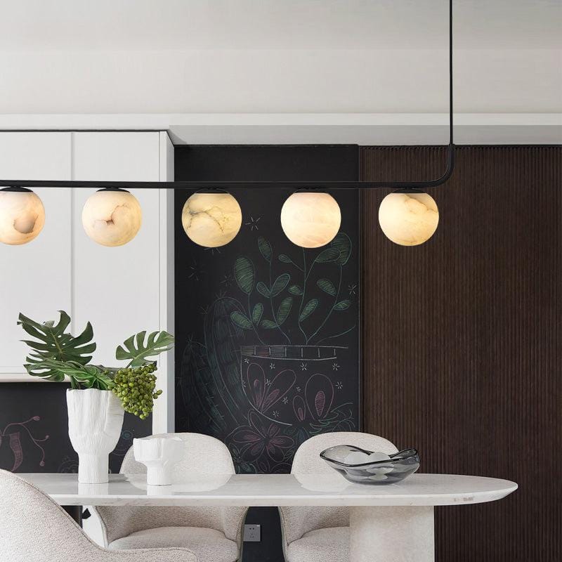 Alabaster Global Linear Pendant by Franing - Chandelier .SHOP ALL .Alabaster，Island counter/dining room