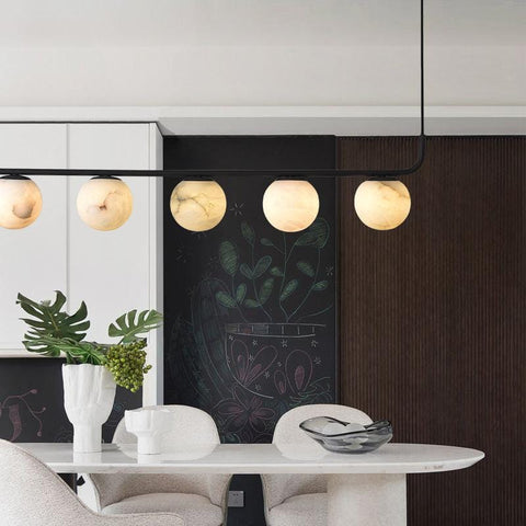 Alabaster Global Linear Pendant by Franing - Chandelier .SHOP ALL .Alabaster，Island counter/dining room