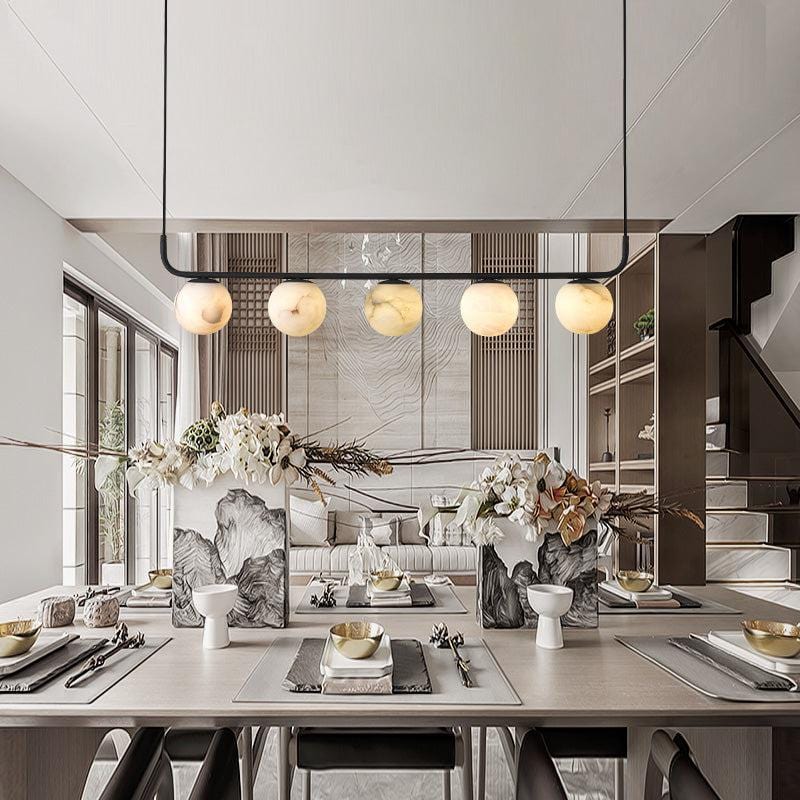 Alabaster Global Linear Pendant by Franing - Chandelier .SHOP ALL .Alabaster，Island counter/dining room