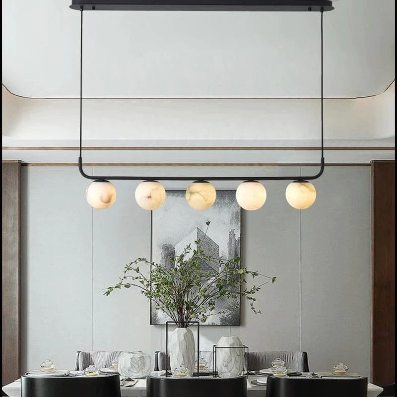 Alabaster Global Linear Pendant by Franing - Chandelier .SHOP ALL .Alabaster，Island counter/dining room