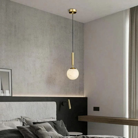 Alabaster Global Rod/Cord Pendant by Franing - SHOP ALL,pendant,Alabaster,Island counter/dining room