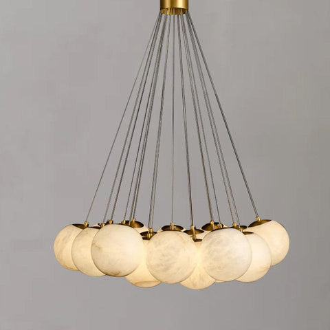 Alabaster Globe Art Pendant Light by Franing - Chandelier .SHOP ALL .Alabaster