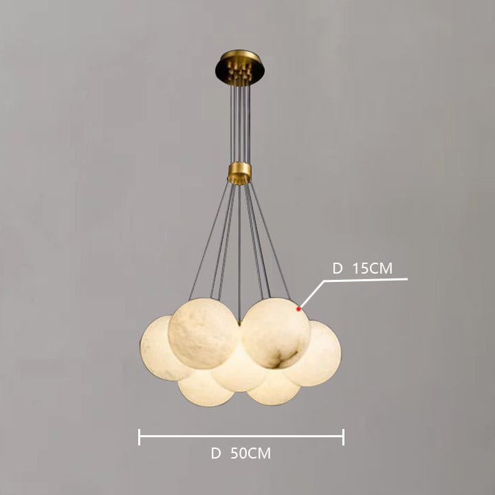 Alabaster Globe Art Pendant Light by Franing - Chandelier .SHOP ALL .Alabaster