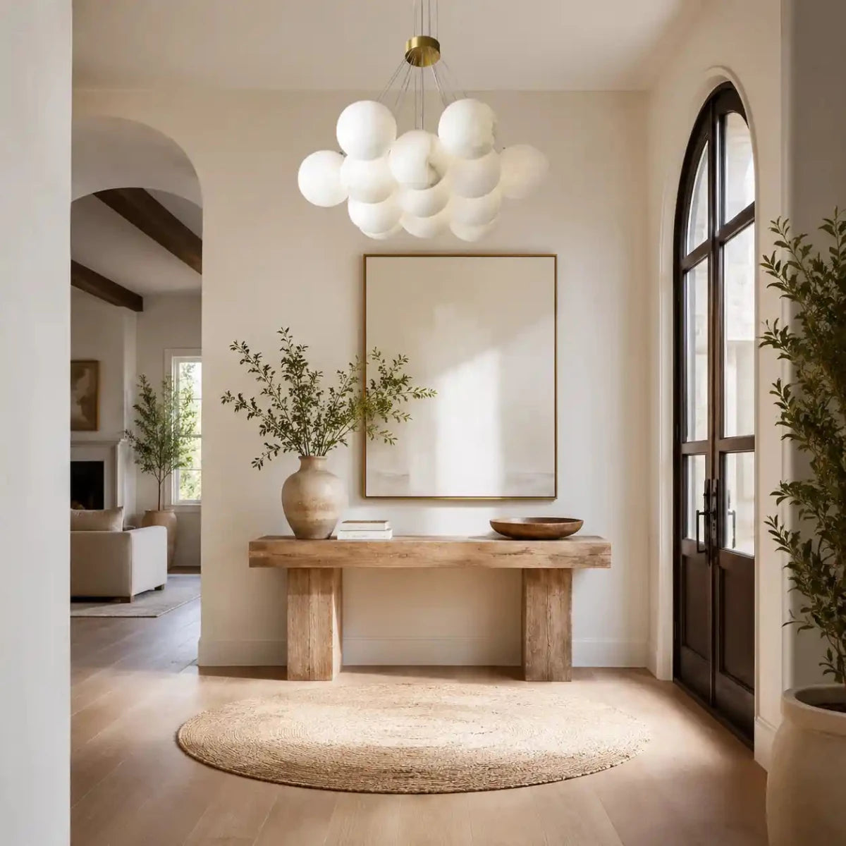 Alabaster Globe Chandelier – Brass Multi-Light Pendant for Dining Room, Bedroom & Foyer by Franing - Chandelier .SHOP ALL .Alabaster