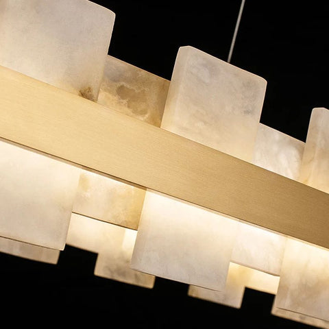 Alabaster Globe Modern Oval Chandelier by Franing - Chandelier .SHOP ALL .Alabaster，Island counter/dining room