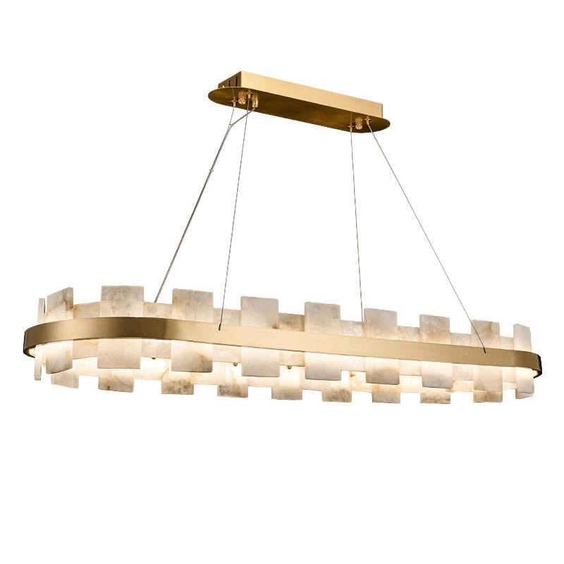 Alabaster Globe Modern Oval Chandelier by Franing - Chandelier .SHOP ALL .Alabaster，Island counter/dining room