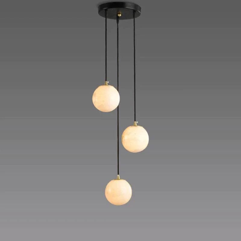 Alabaster Globe Wavy Chandelier by Franing - SHOP ALL,CEILING,Alabaster