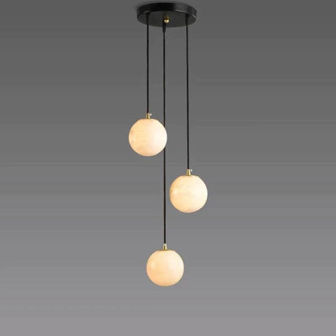 Alabaster Globe Wavy Chandelier by Franing - SHOP ALL,CEILING,Alabaster