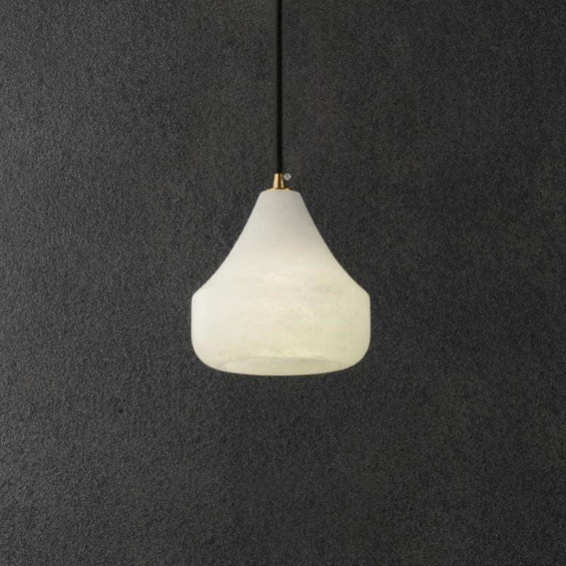 Alabaster Hat Pendant Light Over Nightstand by Franing - SHOP ALL,pendant,Alabaster