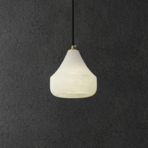 Alabaster Hat Pendant Light Over Nightstand by Franing - SHOP ALL,pendant,Alabaster