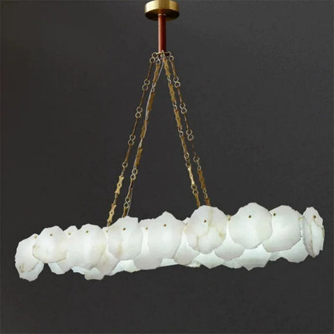 Alabaster Linear Chandelier (Chain) by Franing - Chandelier .SHOP ALL .Alabaster，Island counter/dining room