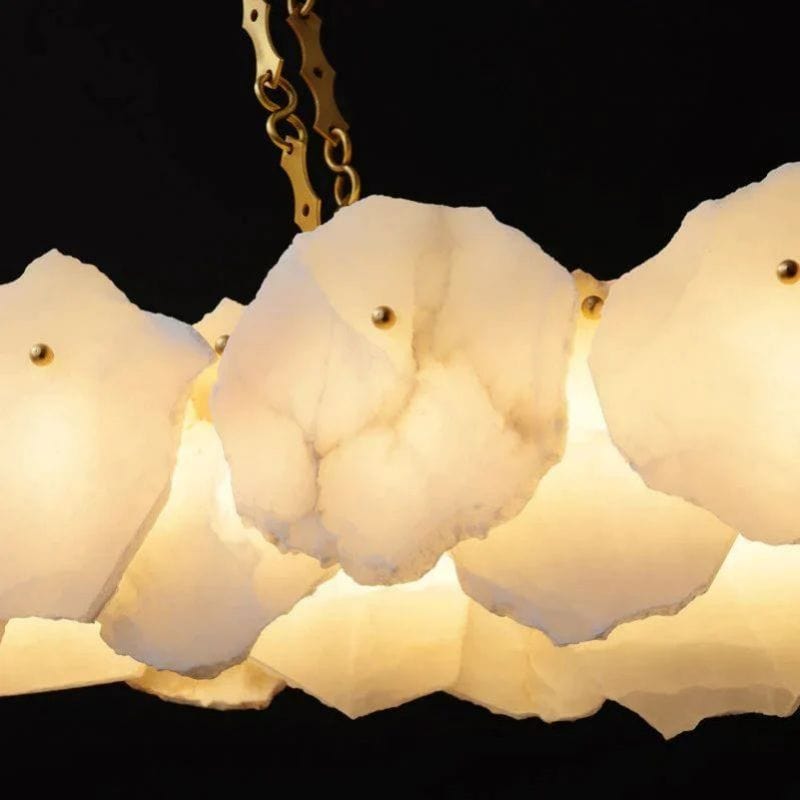 Alabaster Linear Chandelier (Chain) by Franing - Chandelier .SHOP ALL .Alabaster，Island counter/dining room