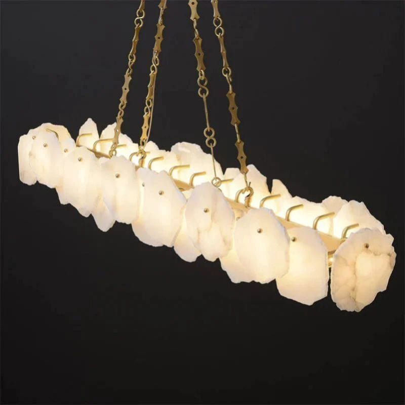 Alabaster Linear Chandelier (Chain) by Franing - Chandelier .SHOP ALL .Alabaster，Island counter/dining room