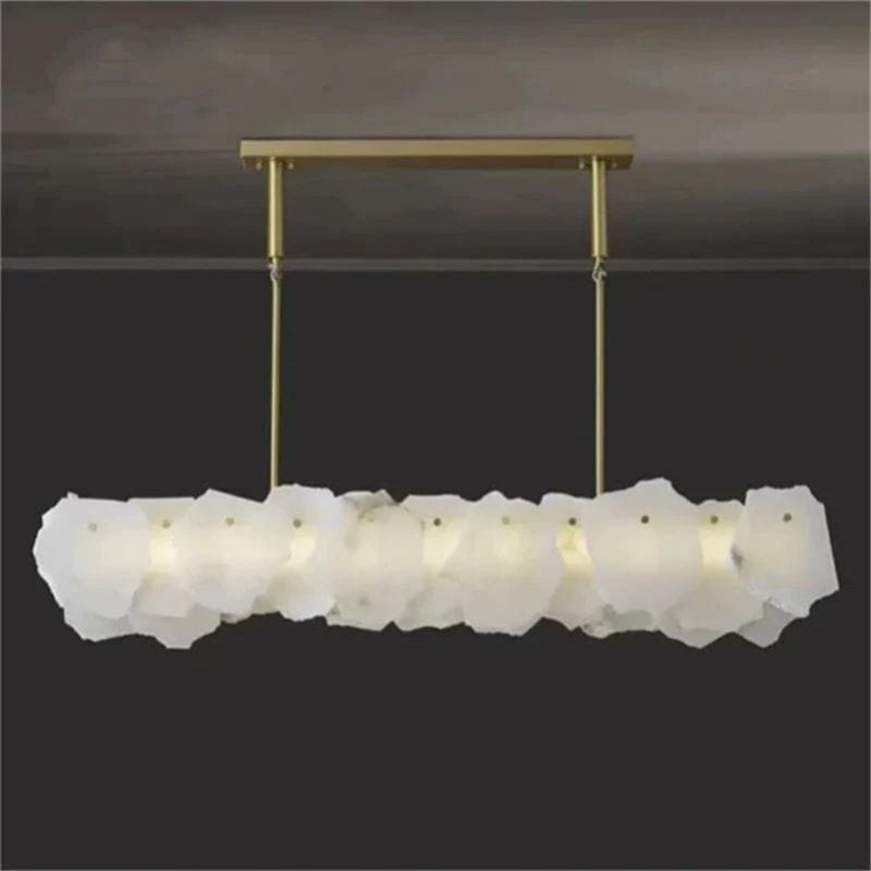 Alabaster Linear Chandelier (Rod) by Franing - Chandelier .SHOP ALL .Alabaster，Island counter/dining room
