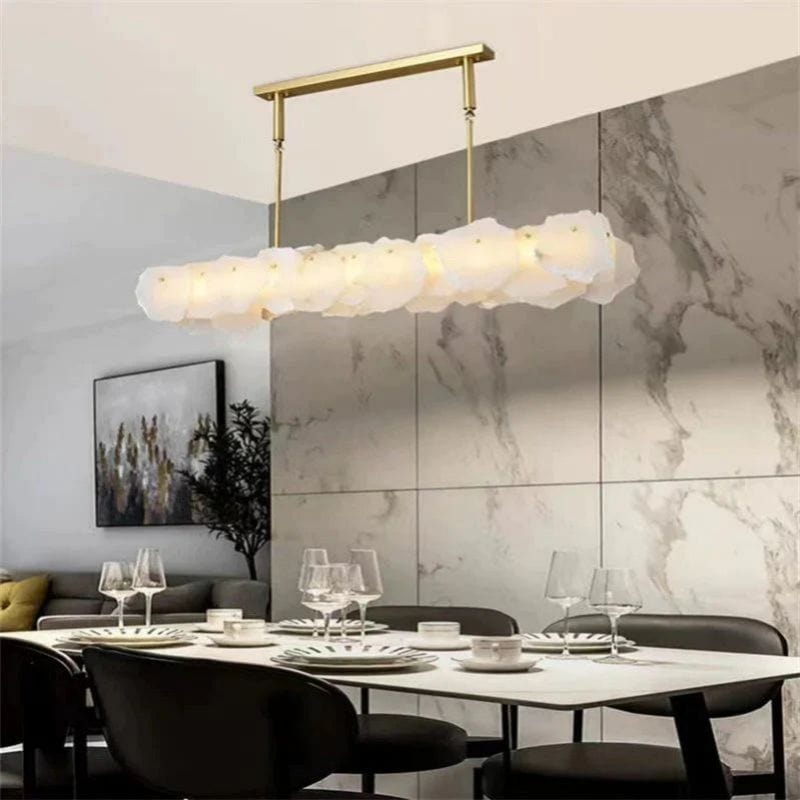 Alabaster Linear Chandelier (Rod) by Franing - Chandelier .SHOP ALL .Alabaster，Island counter/dining room