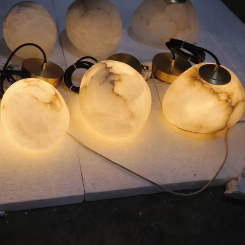 Alabaster Natural Stone Pendant, Creative Pendant Light by Franing - SHOP ALL,pendant,Alabaster