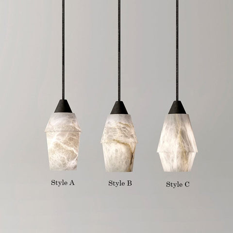 Alabaster Pendant Lighting Over Dining Table by Franing - SHOP ALL,pendant,Alabaster