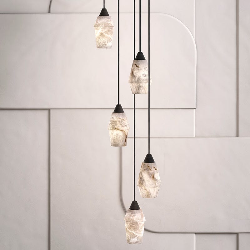 Alabaster Pendant Lighting Over Dining Table by Franing - SHOP ALL,pendant,Alabaster