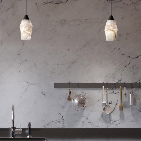 Alabaster Pendant Lighting Over Dining Table by Franing - SHOP ALL,pendant,Alabaster