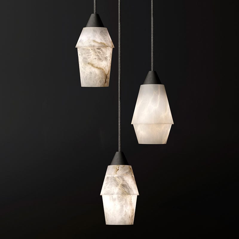 Alabaster Pendant Lighting Over Dining Table by Franing - SHOP ALL,pendant,Alabaster