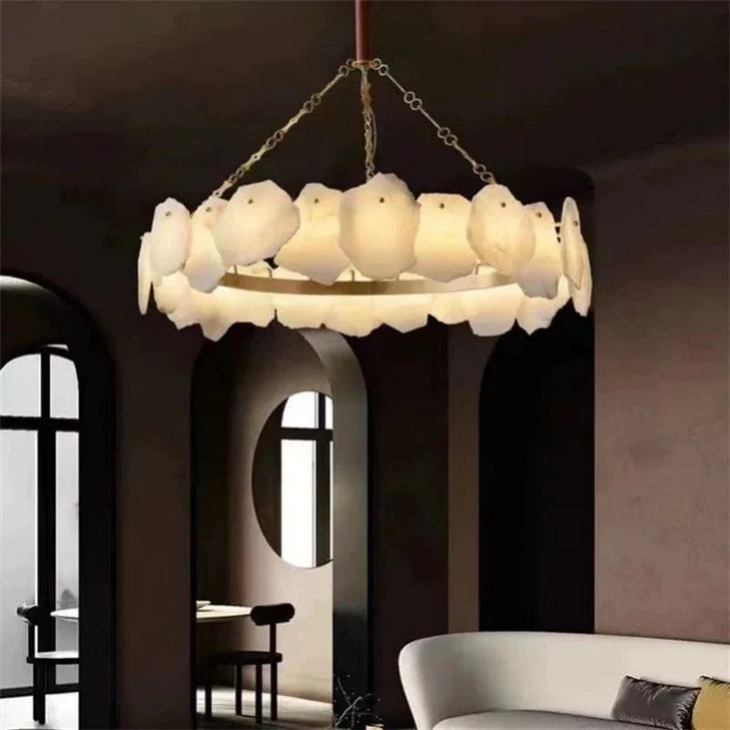 Alabaster Round Chandelier by Franing - Chandelier .SHOP ALL .Alabaster