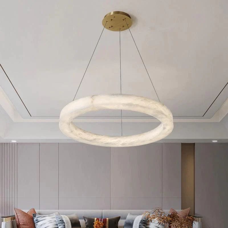 Alabaster Round Morden Pendant by Franing - Chandelier .SHOP ALL .Alabaster