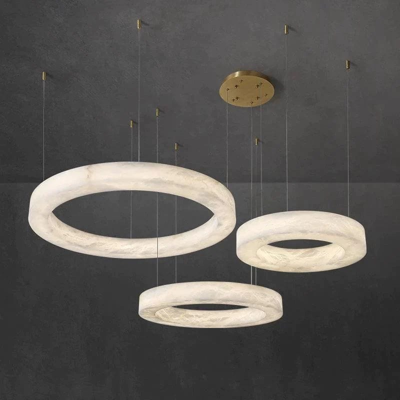 Alabaster Round Morden Pendant by Franing - Chandelier .SHOP ALL .Alabaster