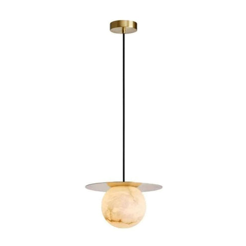 Alabaster Sphere Pendant Light Above Bed by Franing - SHOP ALL,pendant,Alabaster