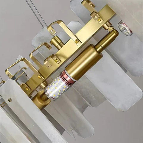 Alabaster Square Sheet Round Chandelier by Franing - Chandelier .SHOP ALL .Alabaster