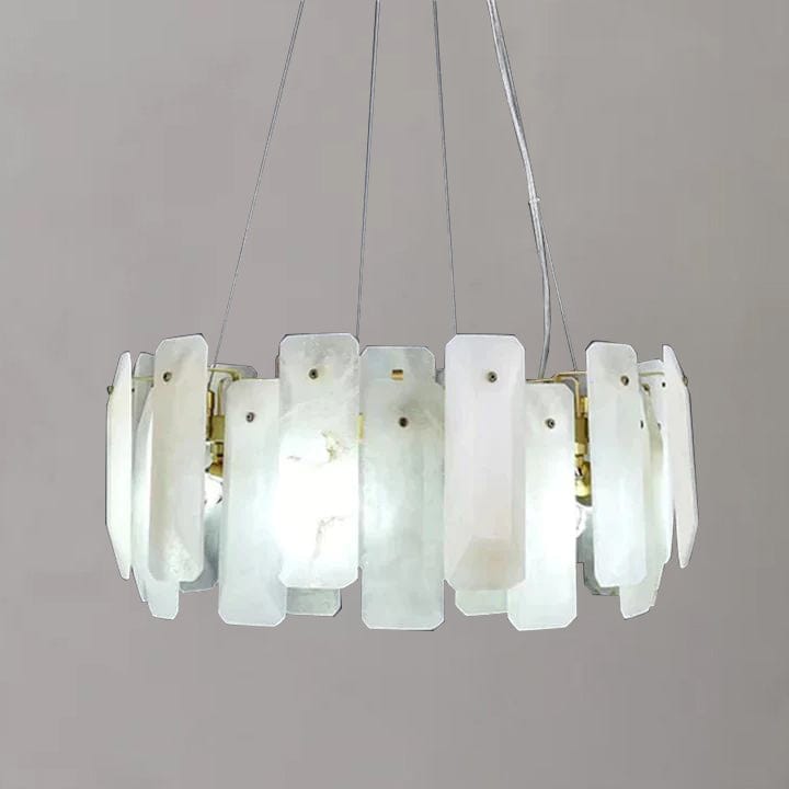 Alabaster Square Sheet Round Chandelier by Franing - Chandelier .SHOP ALL .Alabaster