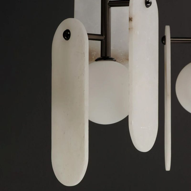 Alabaster Studio M Megalith 5 - Light Pendant by Franing - Chandelier .SHOP ALL .Alabaster，Island counter/dining room