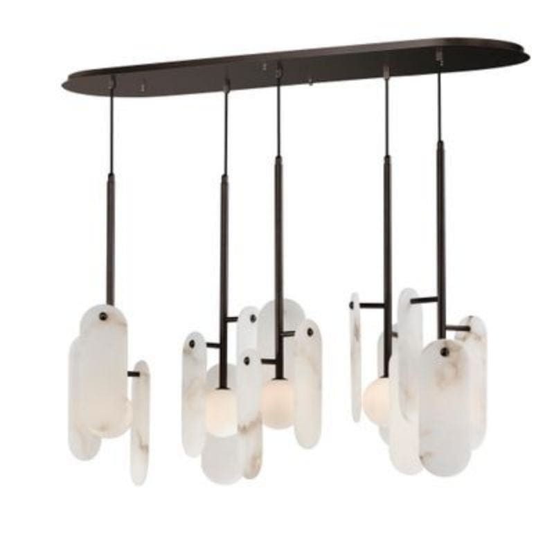 Alabaster Studio M Megalith 5 - Light Pendant by Franing - Chandelier .SHOP ALL .Alabaster，Island counter/dining room