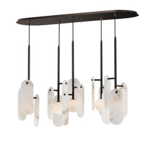 Alabaster Studio M Megalith 5 - Light Pendant by Franing - Chandelier .SHOP ALL .Alabaster，Island counter/dining room