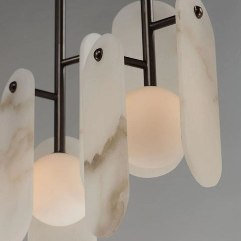 Alabaster Studio M Megalith 5 - Light Pendant by Franing - Chandelier .SHOP ALL .Alabaster，Island counter/dining room
