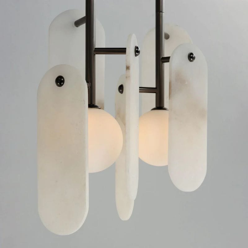 Alabaster Studio M Megalith 5 - Light Pendant by Franing - Chandelier .SHOP ALL .Alabaster，Island counter/dining room