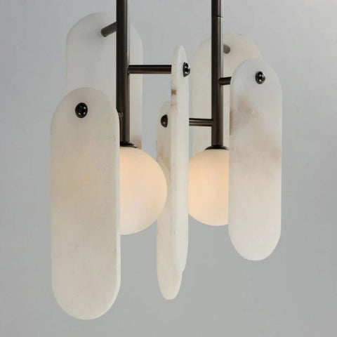 Alabaster Studio M Megalith 5 - Light Pendant by Franing - Chandelier .SHOP ALL .Alabaster，Island counter/dining room