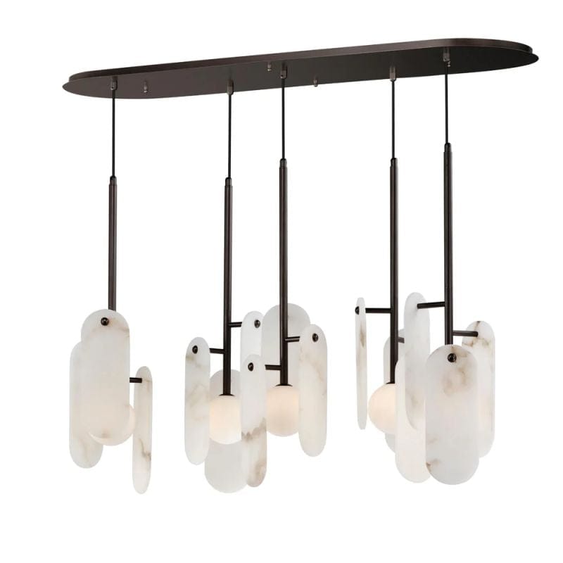 Alabaster Studio M Megalith 5 - Light Pendant by Franing - Chandelier .SHOP ALL .Alabaster，Island counter/dining room