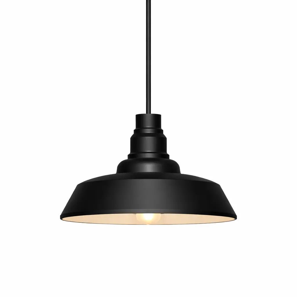 Black Farmhouse Pendant Light – Industrial Dome Ceiling Fixture, 15" & 18" by Franing - SHOP ALL,Chandelier,1 - 3,pendant,metal chandelier,Farmhouse