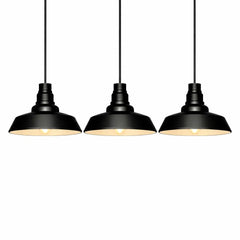 Black Farmhouse Pendant Light – Industrial Dome Ceiling Fixture, 15" & 18" by Franing - SHOP ALL,Chandelier,1 - 3,pendant,metal chandelier,Farmhouse