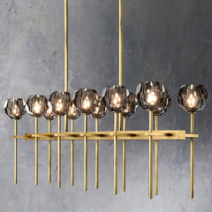 Boule Cristal Double Linear Chandelier 60" by Franing - Boule .Chandelier .SHOP ALL .crystal chandelier，Island counter/dining room
